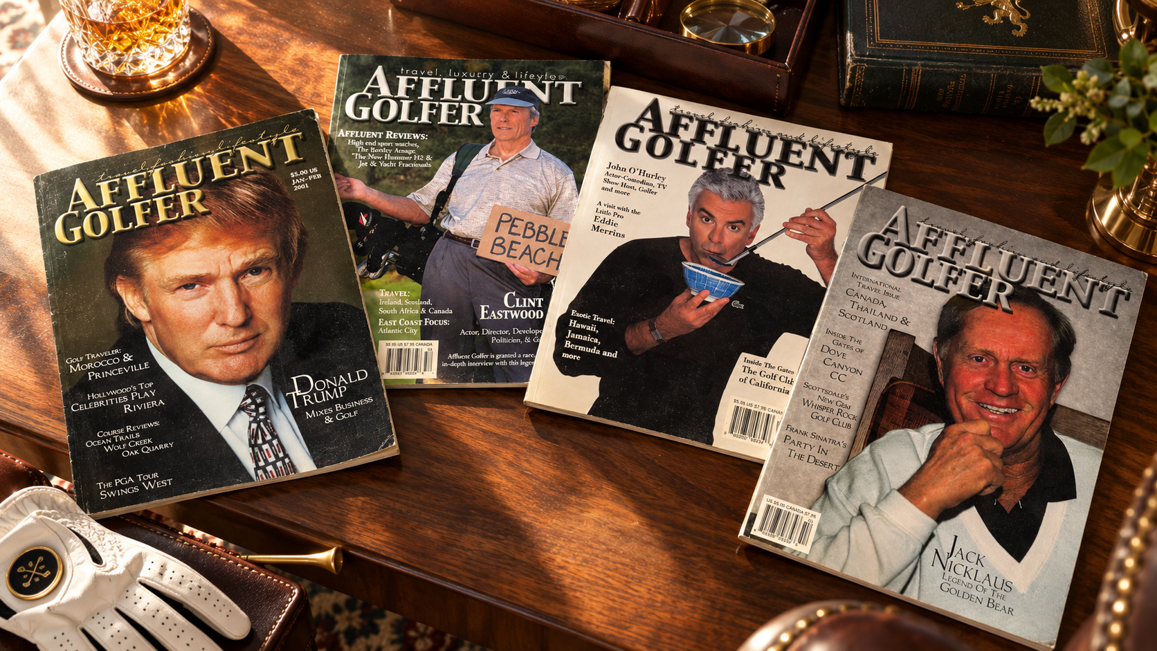 4 of the past Affluent Golfer magazines.